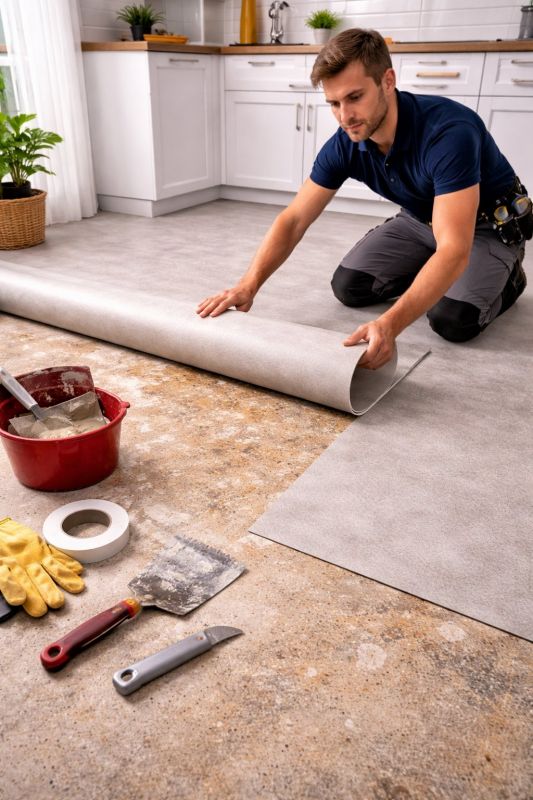 Linoleum Floor Installation in Little Compton, RI